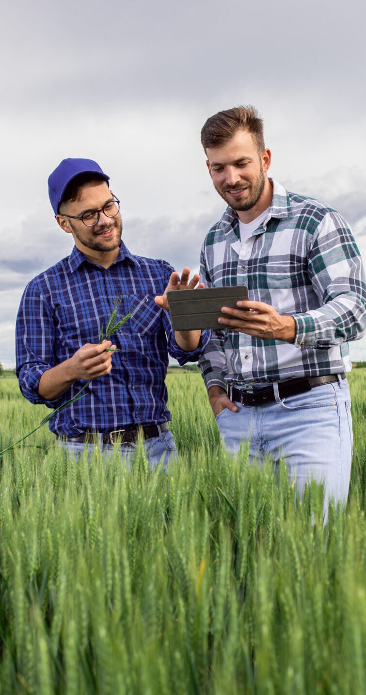 2 men in field