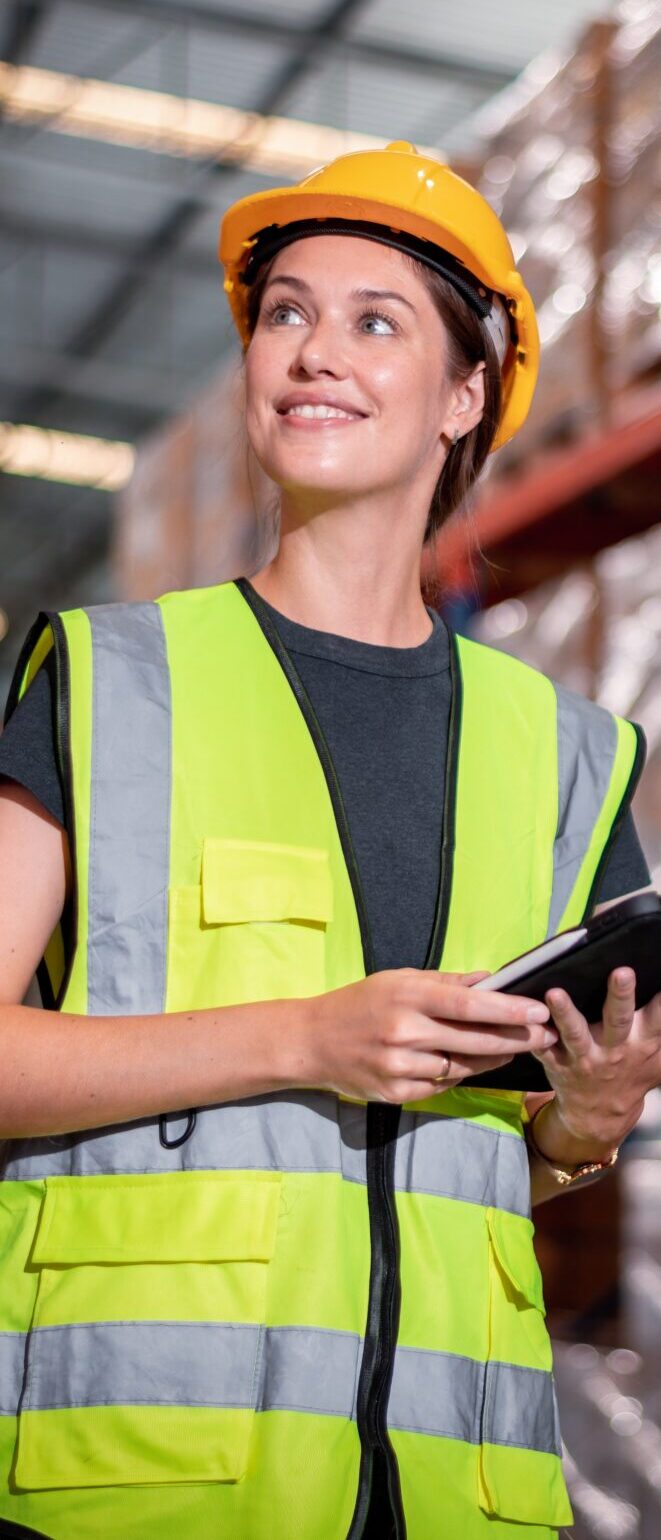 woman in hardhat