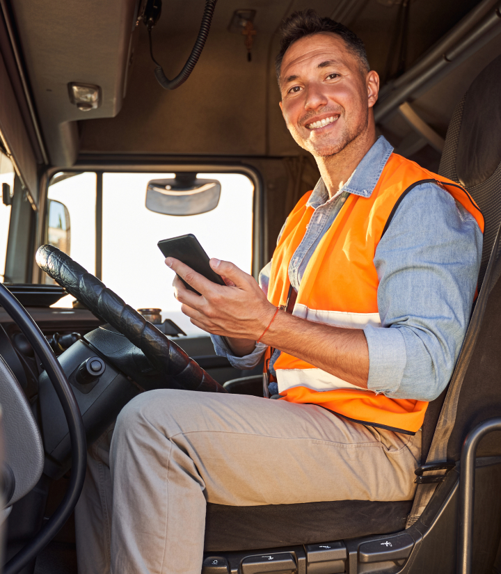 man in truck