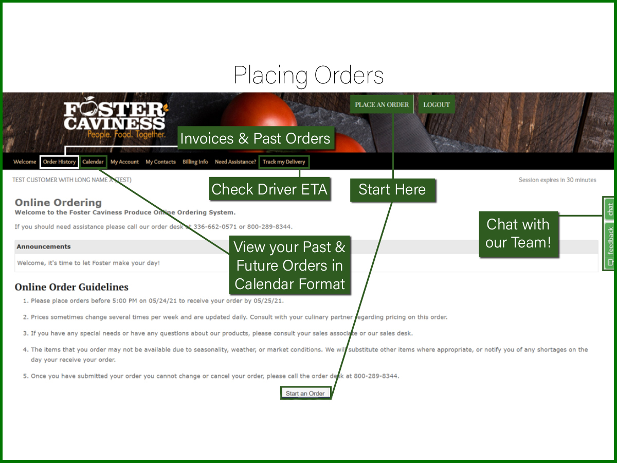 Placing Orders