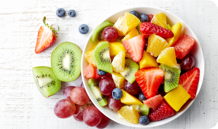 bowl of fruit on table